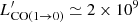 $ L^\prime_{\rm CO(1\rightarrow0)}\simeq2\times10^9 $