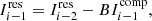 $$ \begin{aligned} I_ {i-1} ^ \mathrm{res} = I_ {i-2} ^ \mathrm{res} -BI_ {i-1} ^ \mathrm{comp} ,\end{aligned} $$