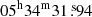 $ 05^{\mathrm{h}}34^{\mathrm{m}}31{{\overset{\text{ s}}{.}}}94 $