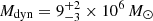 $ M_{\mathrm{dyn}}=9^{+2}_{-3} \times 10^6\,M_{\odot} $