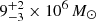 $ 9^{+2}_{-3} \times 10^6\,M_{\odot} $
