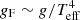 $ g_{\rm F} \sim g/T_{\rm eff}^4 $