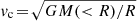$ v_{\mathrm{c}}\!=\!\sqrt{GM( < R)/R} $