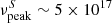 $ \nu_{\rm peak}^S \sim 5\times 10^{17} $