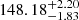 $ 148.18^{+2.20}_{-1.83} $