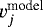 $v_j^{\textrm{model}}$