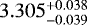 $3.305^{&#x002B;0.038}_{-0.039}$