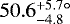 $50.6^{&#x002B;5.7 \circ}_{-4.8}$