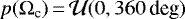 $p(\Omega_{\textrm{c}})\,{=}\,\mathcal{U}(0, 360\,\textrm{deg})$