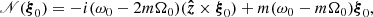 $$ \begin{aligned} \fancyscript {N}(\boldsymbol{\xi }_0)&= - i (\omega _0-2 m\Omega _0) (\boldsymbol{\hat{z}} \times \boldsymbol{\xi }_0) + m (\omega _0 - m\Omega _0)\boldsymbol{\xi }_0,\end{aligned} $$