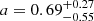 $ a=0.69^{+0.27}_{-0.55} $