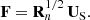 $$ \begin{aligned} \mathbf{F } = \mathbf{R }_n^{1/2}\, \mathbf{U }_{\rm S}. \end{aligned} $$