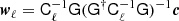 $$ \begin{aligned} {\boldsymbol{w}}_\ell = \mathsf{C }_\ell ^{-1}\mathsf G (\mathsf G ^{\dagger }\mathsf{C }_\ell ^{-1}\mathsf G )^{-1}{\boldsymbol{c}} \end{aligned} $$