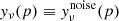 $$ \begin{aligned} y_\nu (p) \equiv y_\nu ^\mathrm{noise}(p) \end{aligned} $$