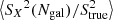 $ \left\langle {{S_X}^2({N_{{\rm{gal}}}})/S_{{\rm{true}}}^2} \right\rangle $