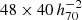 $ 48 \times 40\,h_{70}^{-2} $