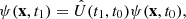 $$ \begin{aligned} \psi (\mathbf x ,t_1) = \hat{U}(t_1,t_0) \psi (\mathbf x ,t_0), \end{aligned} $$