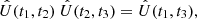 $ \begin{aligned} \hat{U}(t_1,t_2) ~ \hat{U}(t_2,t_3) = \hat{U}(t_1,t_3), \end{aligned} $