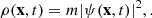 $$ \begin{aligned} \rho (\mathbf x ,t)&= m |\psi (\mathbf x ,t)|^2, . \end{aligned} $$