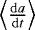 $\left\langle \frac{\mathrm{d}a}{\mathrm{d}t} \right\rangle$
