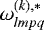 $\omega^{(k),*}_{lmpq}$
