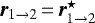 $\vec{r}_{1 \rightarrow 2}\,{=}\,\vec{r}_{1 \rightarrow 2}^{\star}$