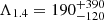 $ \Lambda_{1.4} = 190_{-120}^{+390} $
