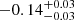 $ -0.14^{+0.03}_{-0.03} $