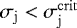 $\sigma_{\rm{j}} < \sigma_{\rm{j}}^{\mathrm{crit}}$