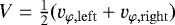 $V = \frac{1}{2} (v_{\varphi, \mathrm{left}} + v_{\varphi, \mathrm{right}})$