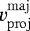 $v_{\rm{proj}}^{\mathrm{maj}}$