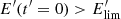$ E^\prime(t^\prime=0) > E^\prime_{\rm lim} $