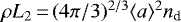 $\rho L_2\,{=}\,(4\pi/3)^{2/3} \langle a\rangle^2 n_{\textrm{d}}$