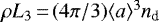 $\rho L_3\,{=}\,(4\pi/3) \langle a\rangle^3 n_{\textrm{d}}$