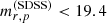 $ m_{r,p}^{\mathrm{(SDSS)}} < 19.4 $
