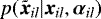 $p(\boldsymbol{\tilde{x}}_{il}|\boldsymbol{x}_{il},\boldsymbol{\alpha}_{il})$