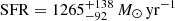 $ \mathrm{SFR}= 1265^{+138}_{-92}\,M_{\odot}\,\mathrm{yr^{-1}} $