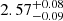 $ \mathrm{2.57^{+0.08}_{-0.09}} $