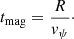 $$ \begin{aligned} t_{\rm mag}=\frac{R}{{v}_\psi }\cdot \end{aligned} $$