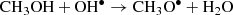$$ \begin{aligned} \mathrm{CH}_{3}\mathrm{OH} + \mathrm{OH}^{\bullet }&\rightarrow \mathrm{CH}_{3}\mathrm{O}^{\bullet } + \mathrm{H}_{2}\mathrm{O} \end{aligned} $$