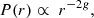 $$ \begin{aligned} P(r) \propto \; r^{-2g}, \end{aligned} $$