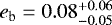 $e_{\textrm{b}}=0.08_{-0.05}^{&#x002B;0.06}$