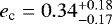 $e_{\textrm{c}}=0.34_{-0.17}^{&#x002B;0.18}$