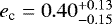 $e_{\textrm{c}}=0.40_{-0.15}^{&#x002B;0.13}$
