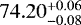$74.20_{-0.08}^{&#x002B;0.06}$