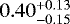 $0.40_{-0.15}^{&#x002B;0.13}$