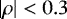 $\left | \rho \right | < 0.3$