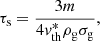 $$ \begin{aligned} \tau _{\rm s} = \frac{3 m}{4 v_{\rm th}^* \rho _{\rm g} \sigma _{\rm g}}, \end{aligned} $$