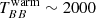 $ T_{BB}^{\mathrm{warm}} \sim 2000 $
