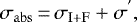 \begin{equation*}\sigma_{\mathrm{abs}} \,{=}\, \sigma_{\mathrm{I&#x002B;F}} &#x002B; \sigma^{\mathrm{&#x0027;}}, \end{equation*}
